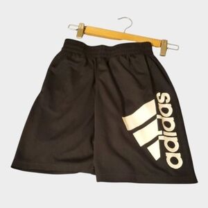 Adidas Shorts Boy's Size Medium 10/12 Black White Basketball Adidas Logo